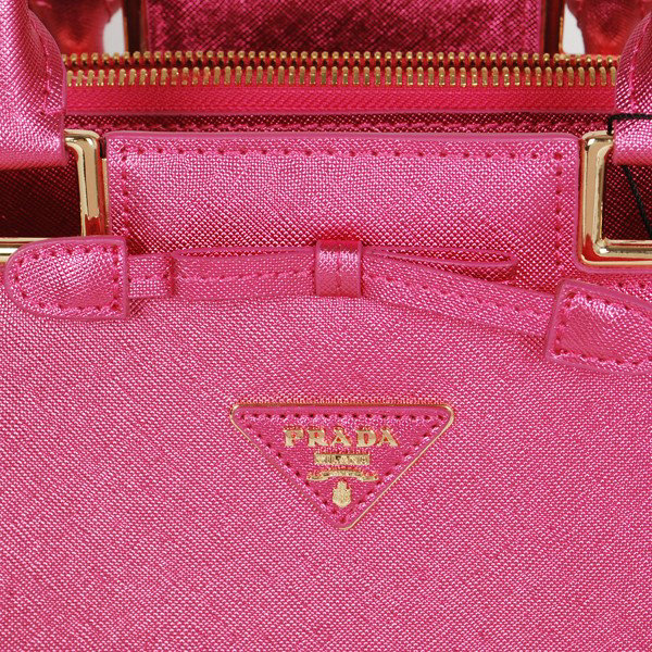 fake 2014 Prada Fluorescence saffiano calfskin tote BN2244 rosered